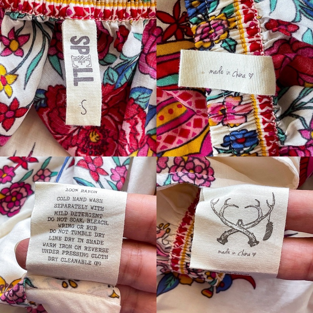 Spell Hotel Paradiso Castaway Maxi Skirt Multi Pearl Small EUC - Picture 5 of 10